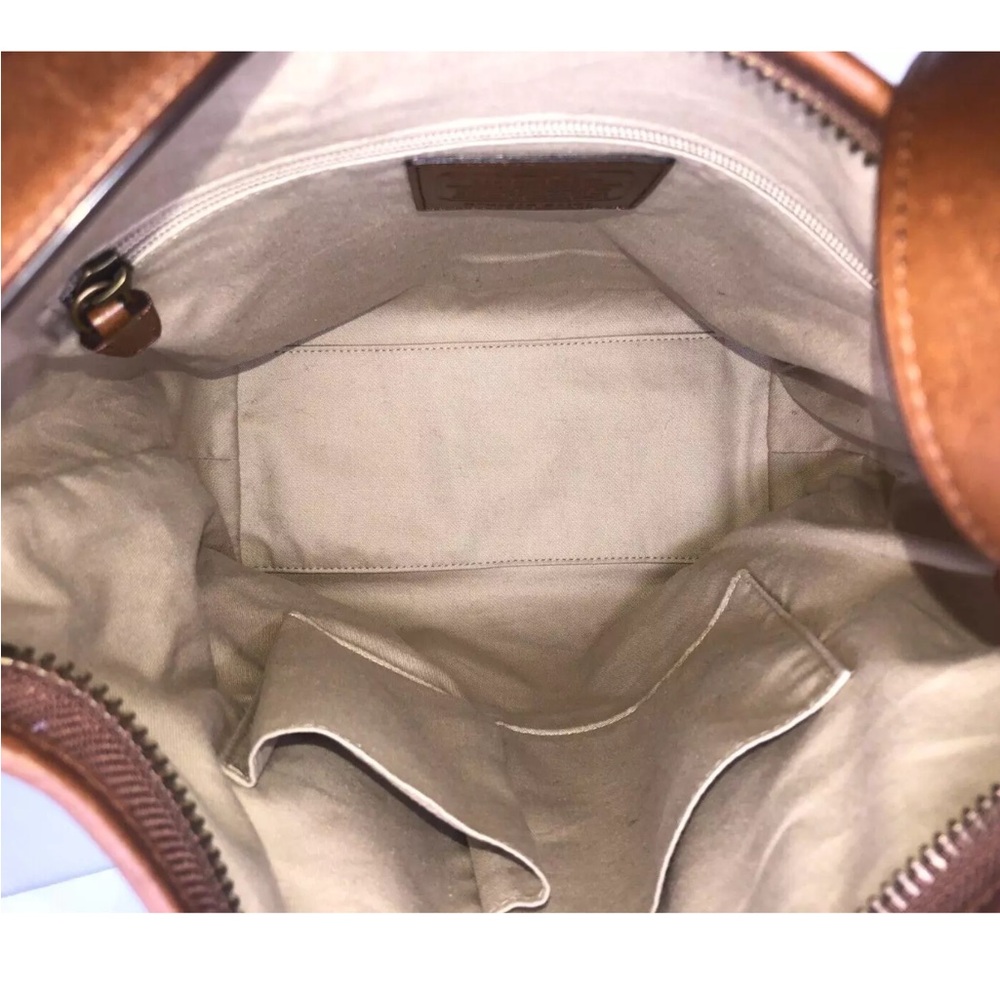 Authentic coach legacy studded caramelized tan large leather duffle bag 14x12 - Picture 5 of 8